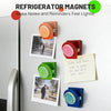 Colorful refrigerator magnets including orange, pink, and green clips used to make notes and reminders feel lighter.
