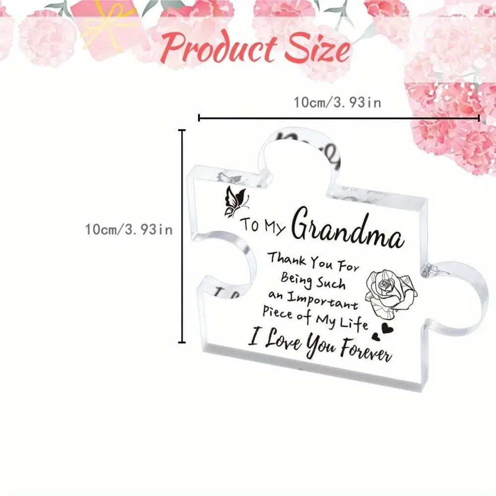 Personalized Grandma Tribute Acrylic Puzzle Plaque