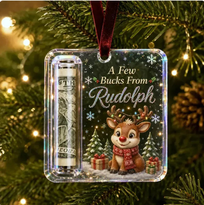 Crystal Clear Christmas Cash Gift Holder Ornaments
