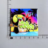 A colorful fridge magnet featuring a toucan perched on a branch against a tropical background with the word Fiji.