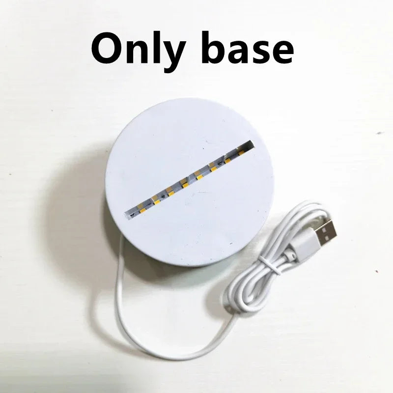 A white acrylic LED night light with a linear light bar is shown on a white surface.