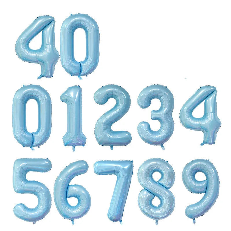Gradient Rose Red Foil Number Balloons for Birthday & Party Decor