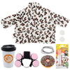 A decorative lawn goose costume set featuring a patterned fabric and a black cup.