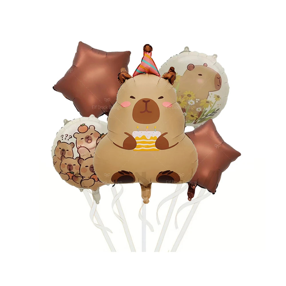 Capybara Cartoon Foil Balloon Party Decoration Set