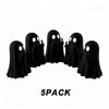 A black ghost figurine set of five figures with playful poses.