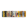 A rustic metal sign featuring the text Its 5 o'clock somewhere for bar and wall decor