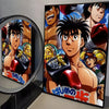 A vibrant comic art poster featuring a muscular boxer with spiky hair and boxing gloves.