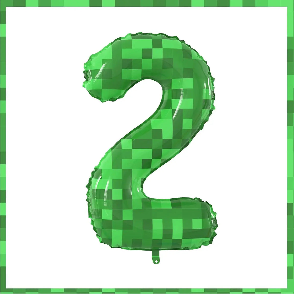 Giant Green Pixel Number Foil Balloon for Birthday Parties