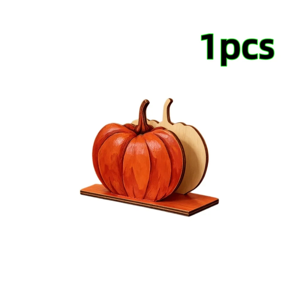 Wooden Pumpkin Napkin Holder for Fall & Thanksgiving