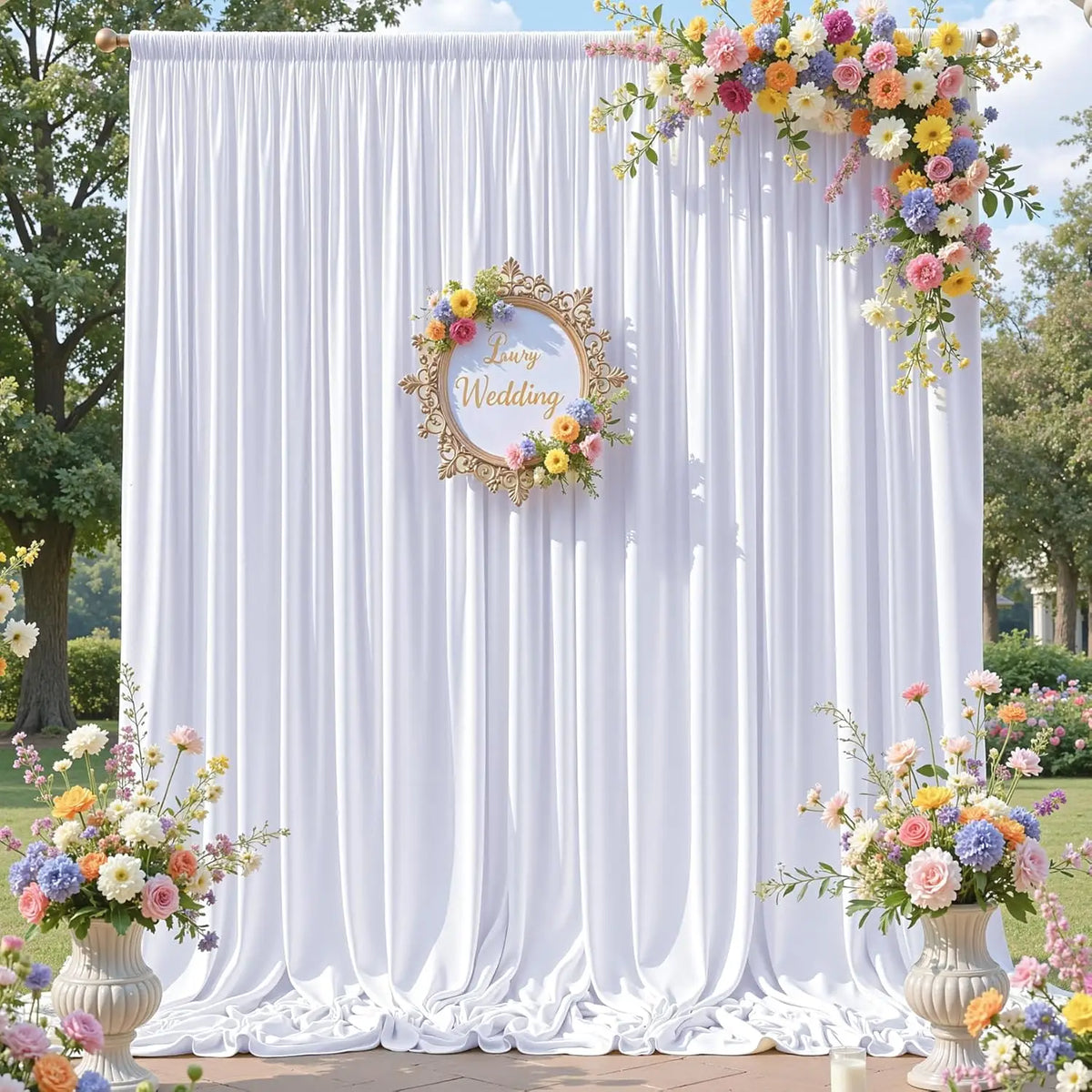 Wrinkle-Free Polyester Backdrop Curtain for Events & Photography