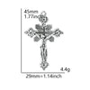 A silver cross charm measuring 45mm with a weight of 4.4g.