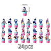 A set of 24 anime hunter girl cake toppers featuring various characters in different poses and colors.