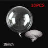 A set of 10 clear bubble balloons, 18 inches in size, displayed against a black background.