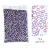 Bag of P47 light pink AB glass rhinestones crystals mixed sizes