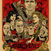 A vintage movie poster featuring a collage of characters and the title Kuato Lives on a kraft paper background.