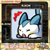 A cute white cat character design for a magnetic tile or fridge magnet.