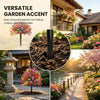 Artificial petunias in a ground stake used as a garden accent for patios, lawns, and memorials.