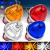A set of durable LED side marker lights shown in various colors and angles, including blue, red, orange, and white.