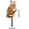 A rustic wrought iron cat ornament silhouette with brown and white detailing, measuring 35cm high and 15cm long.
