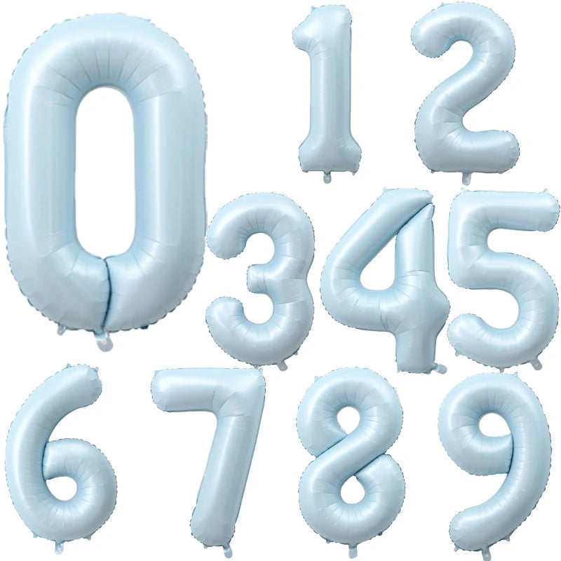 Pastel Pink & Blue Foil Number Balloon for Birthdays & Celebrations