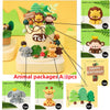 A set of eight animal cake toppers featuring various jungle safari animals like a lion, monkey, elephant, and others.