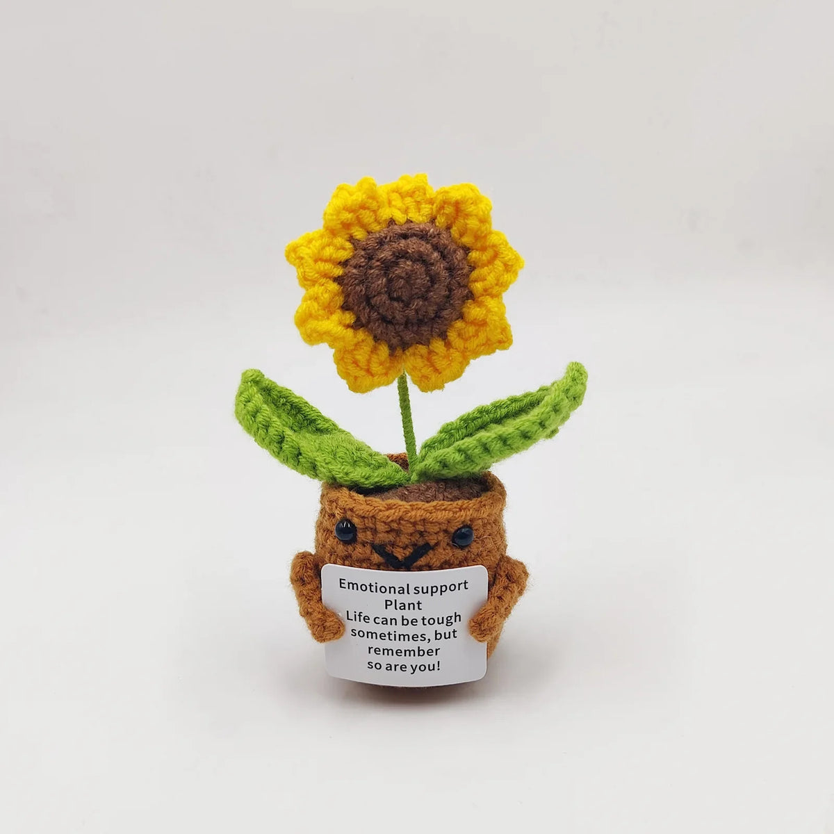 Handmade Crochet Sunflower in Pot – Decorative Knitted Artificial Plant