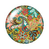 Round Leaf Pattern Flat Back Glass Cabochons for Jewelry Making