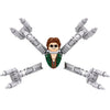 Horror movie icon building blocks set featuring a minifigure head and four mechanical arms