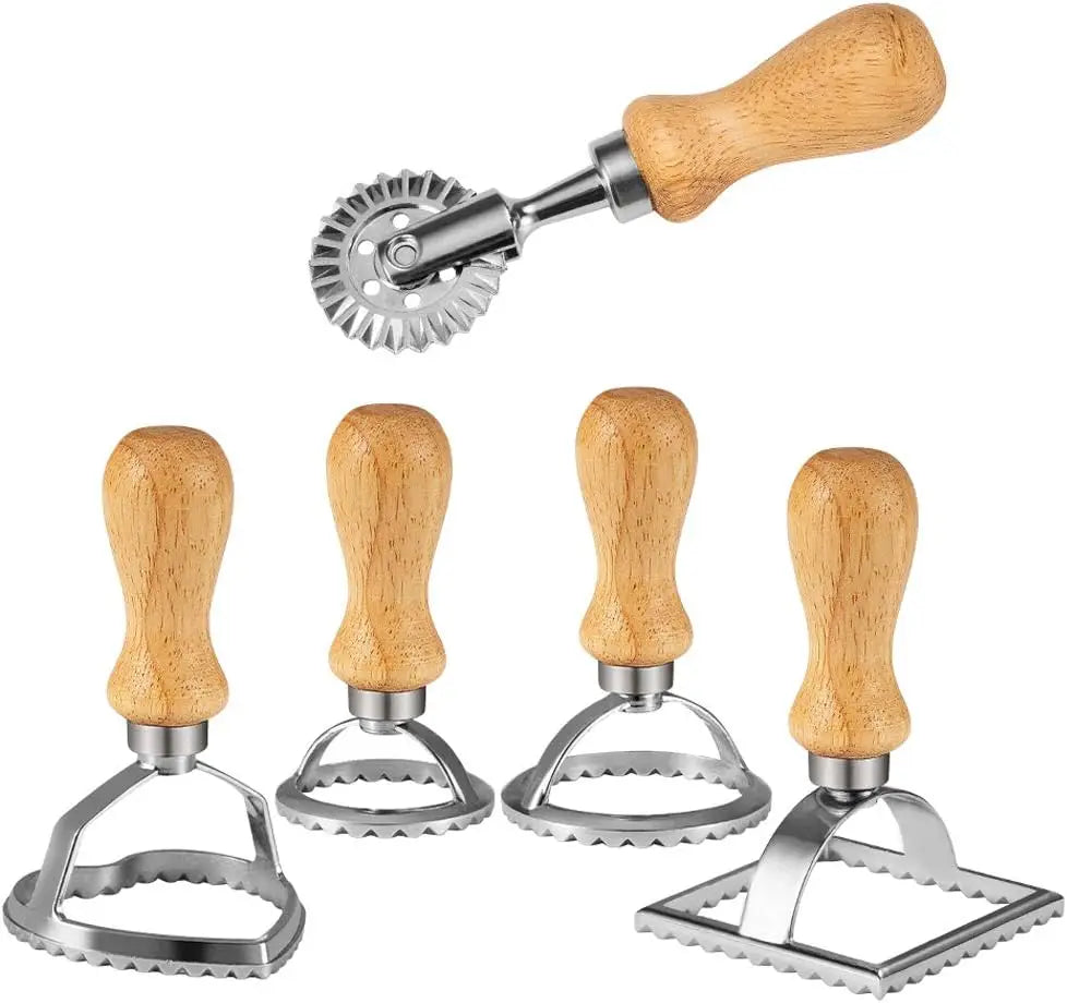 Ravioli Stamp and Cutter Set with Wooden Handle