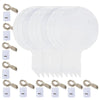 A set of clear LED light-up balloons with string lights and small white holders.