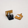Miniature Dollhouse Kitchenware Set with Storage Rack