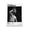 Schwarz-weißes Porträt eines Boxers namens Borz Khamzat Chimaev mit UFC-Branding.