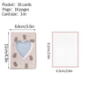 A rectangular pink photo card album binder with a heart-shaped cutout and a white insert card.