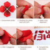 Six steps demonstrating how to arrange silk rose petals for weddings and special events