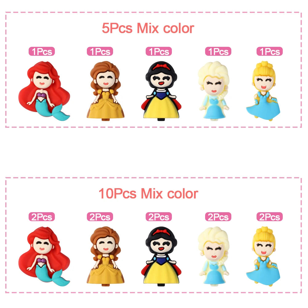 A collection of 15 colorful 3D silicone plant beads for jewelry making and DIY crafts, featuring various female figures.