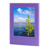 A purple magnetic double-sided frame displaying a scenic view of the ocean and sky.