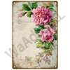 Vintage lavender sunflower metal sign featuring a watercolor floral design on a distressed background.