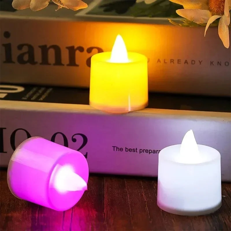 Flameless LED Tealight Candles with Warm Glow
