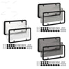 Set of universal license plate frames with mounting brackets and screws for cars and trucks