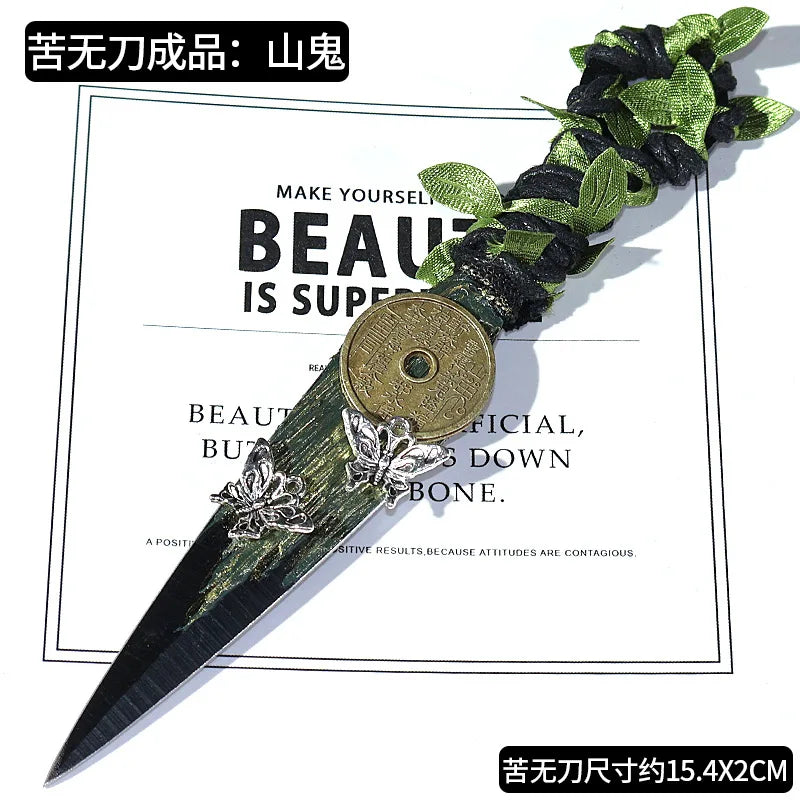 Gothic Kunai Dagger Ornament – Handcrafted Hanfu Accessory & Desk Display