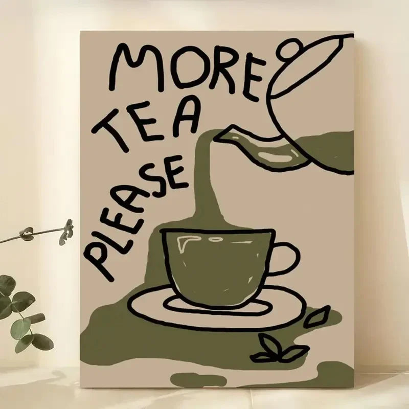 Tea Lovers Canvas Wall Art – Modern Kitchen Decor