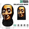 A black 3D digital transfer Balaclava mask featuring a realistic wooden face design.