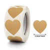 Roll of heart-shaped seal stickers in beige and white for crafting and packaging