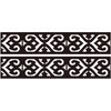 Black and white decorative edge and corner trim wall stickers featuring intricate scroll patterns