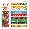 A set of ten colorful Christmas cartoon slap bracelets for kids featuring Santa, reindeer, and festive holiday designs.