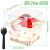Clear PET Dessert Cups with Lids (50-Pack)