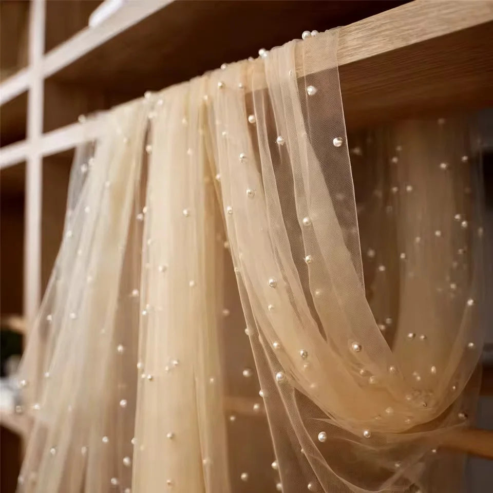 Pearl Lace Tulle Table Runner for Weddings & Events