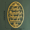 Gold metal wall art featuring Islamic phrases like Bismillah Alhamdulillah Subhanallah InshaAllah and Allah