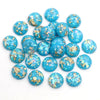 Mixed Color Resin Cabochons with Metal Foil Backing for Jewelry Making
