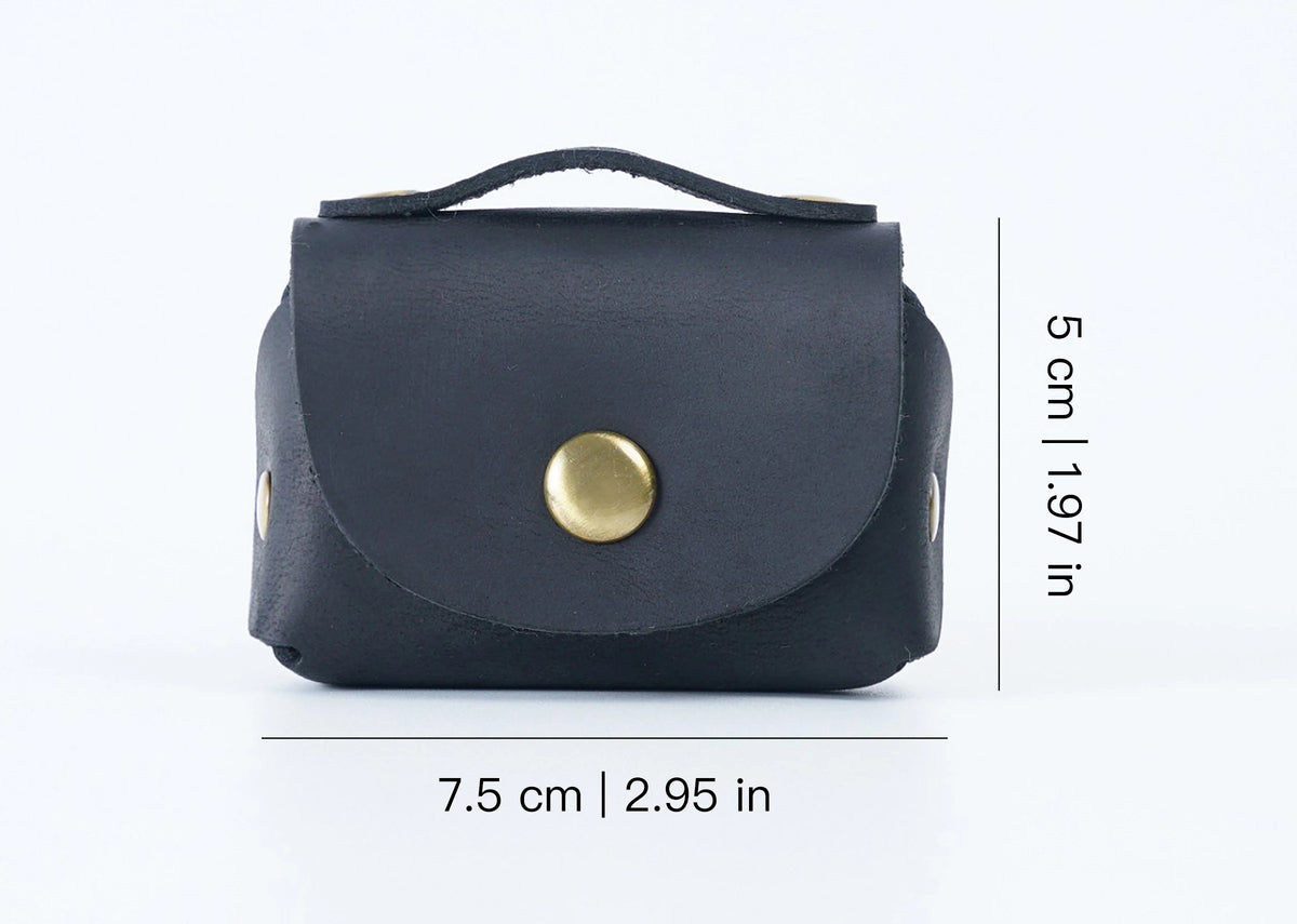 Genuine Leather Coin Purse with Secure Hasp Closure